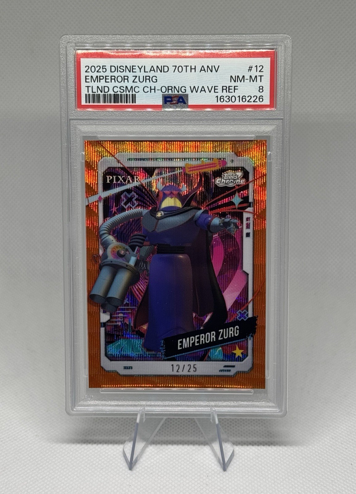 POP 1 PSA 8 2025 Topps Chrome Disney Disneyland 70th ZURG 1/1 CARD # MATCH 12/25 POP 1 PSA 8 2025 Topps Chrome Disney Disneyland 70th ZURG 1/1 CARD # MATCH 12/25