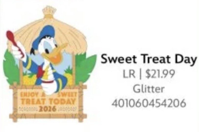 PRESALE Disney Sweet Treat Day Donald Duck Pin 2026 WDW Limited Release/Glitter