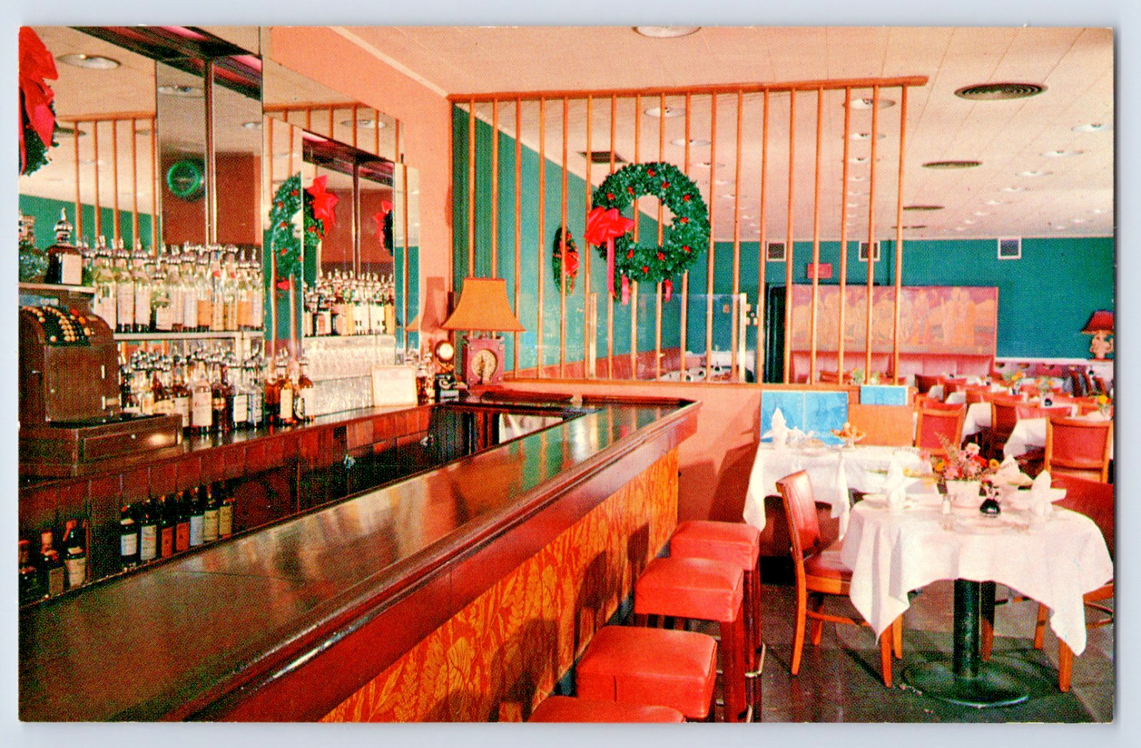 New York City NY NYC Old China W 52nd St Interior View Of Bar Vintage Postcard