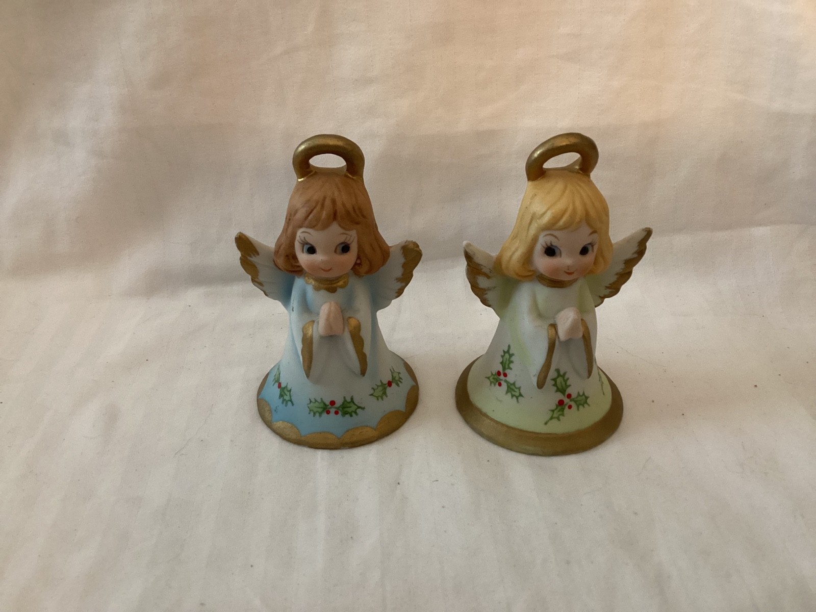 Vintage Lefton Bell Angels, Christmas Decorated, Japan
