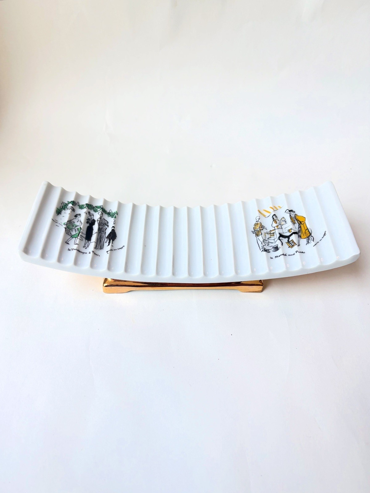 VINTAGE MCM Porcelaine de Paris Cigarette Holder, Maurice Mopped Illustrations 