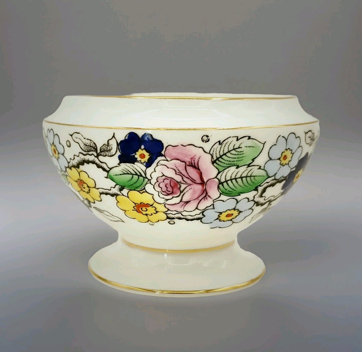 Antique C & E Cartwright & Edwards England Painted Tea Bowl Open Sugar Bowl 