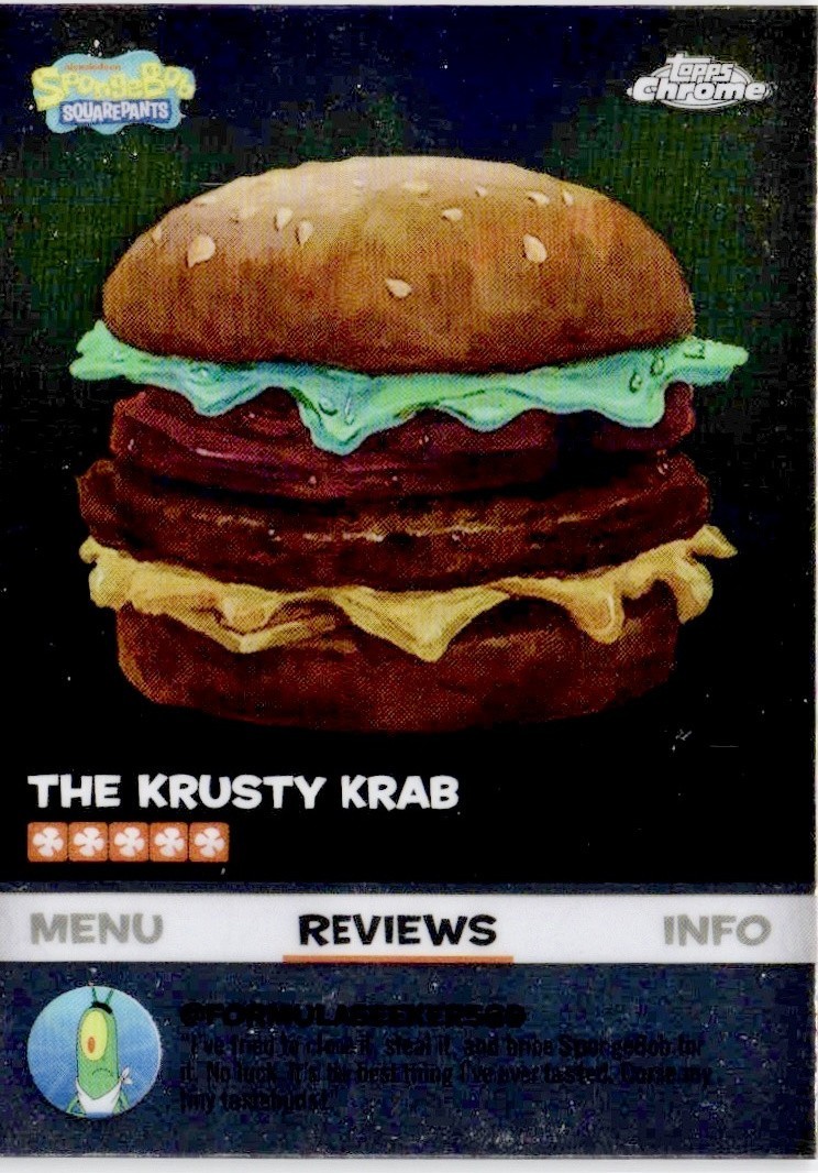 Krabby Patty #BB-3 Kelp Reviews Insert Topps Chrome SpongeBob 25th NM