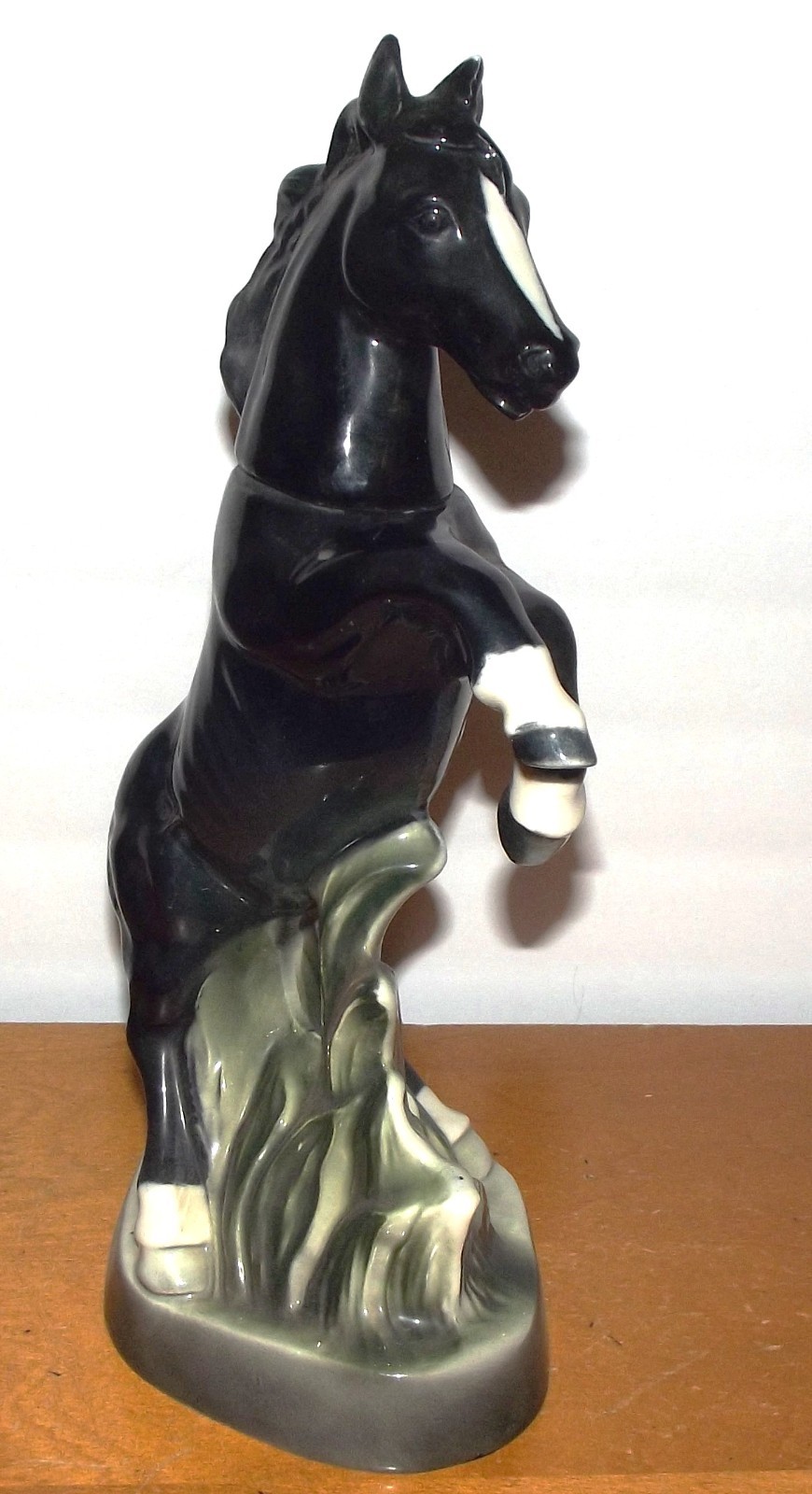 Vint 1962 Jim Beam Black Stallion Rearing Horse Empty Decanter 14” Regal China