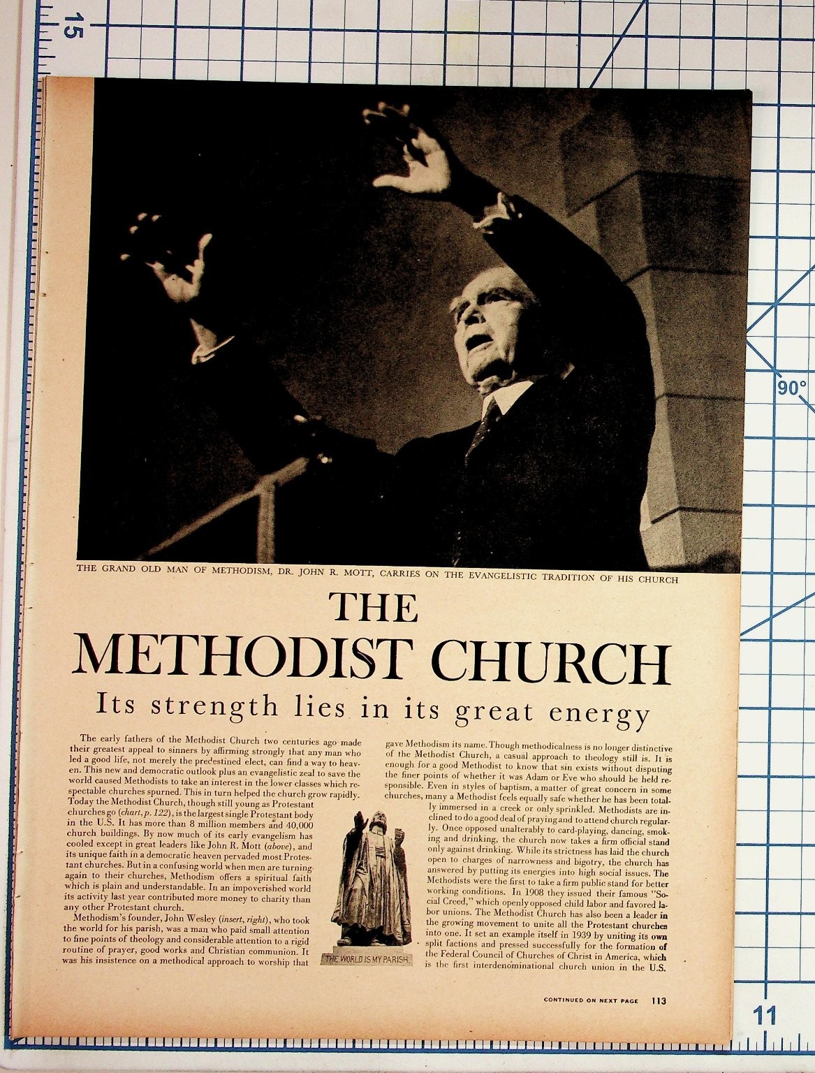 1940s Methodist Church History Article Ephemera John Wesley Dr. Mott Ads