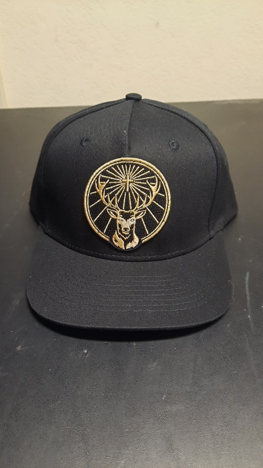 Jagermeister Jager Hat Cap Black Embroidered Logo Snapback Baseball - NEW