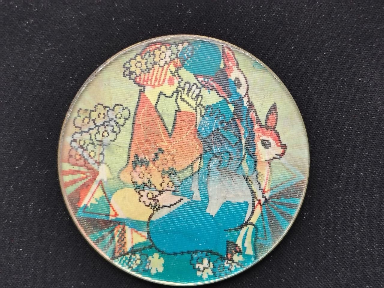 Rare Giant 62mm USSR Lenticular Pin Badge Mavka Forest Song Soviet Ukraine