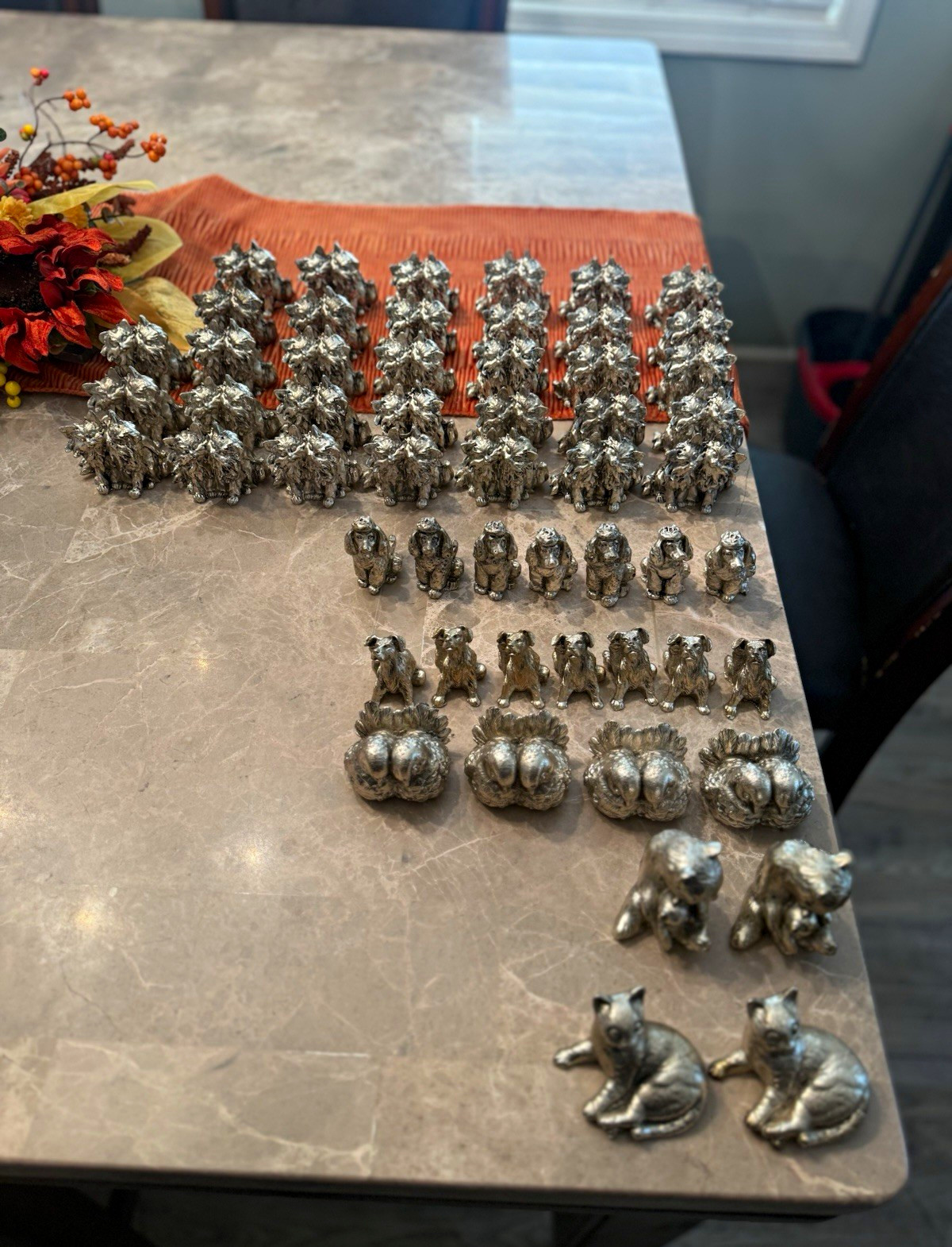 Sterling silver PLATED figurines.  Around 11 pounds worth