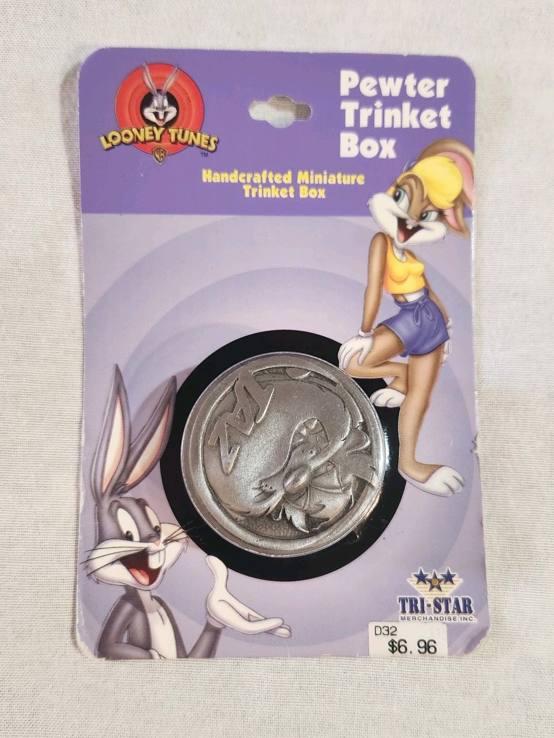 Looney Tunes Taz Tasmanian Devil Handcrafted Pewter Trinket Box 1997 NOS - Rare
