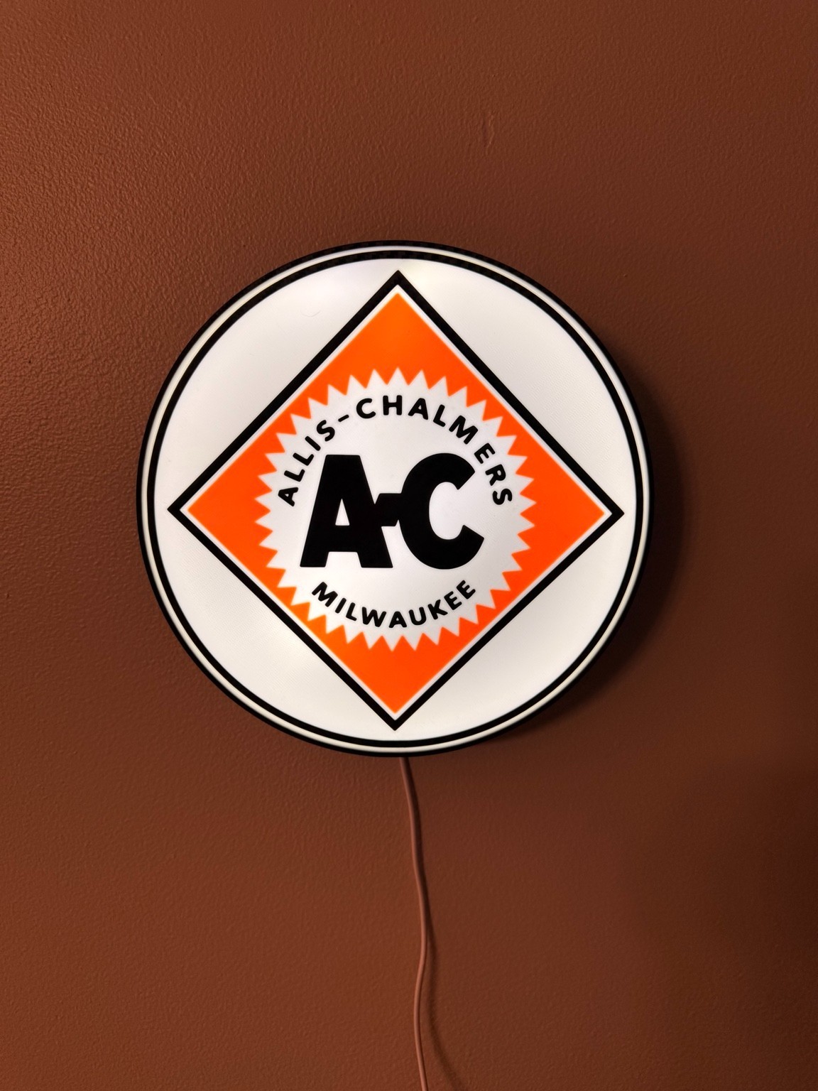 Allis-Chalmers Inspired LED Wall Sign | Vintage Farm & Tractor Garage Decor | Wi