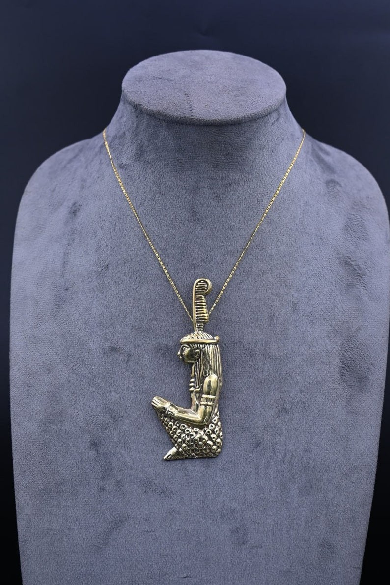 Handcrafted Copper Maat Pendant  Egyptian Goddess Amulet