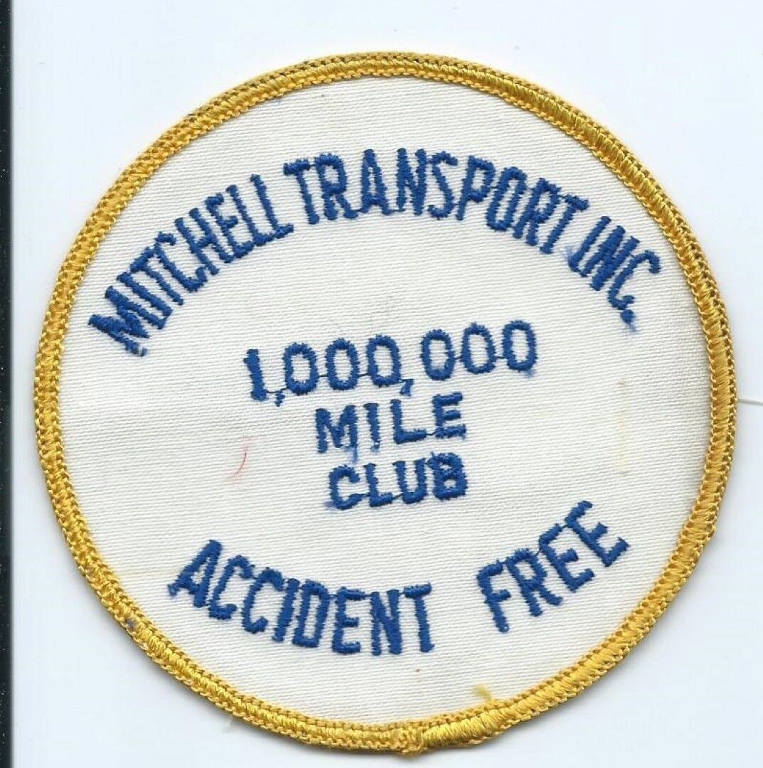 Mitchell Transport Inc 1000000 mile club accideent free driver patch 3-3/4 #1215