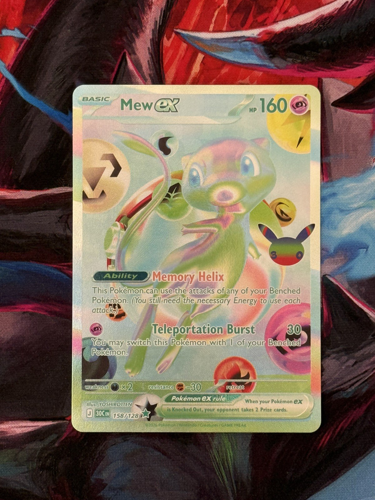Pokémon TCG 30th Celebration Mew EX 158/128 Futuristic Rare - Mint Condition