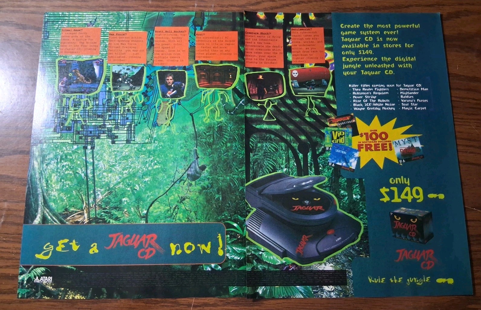 Atari Jaguar CD Promo Vintage Wall Art  Print Ad 16x11 1995