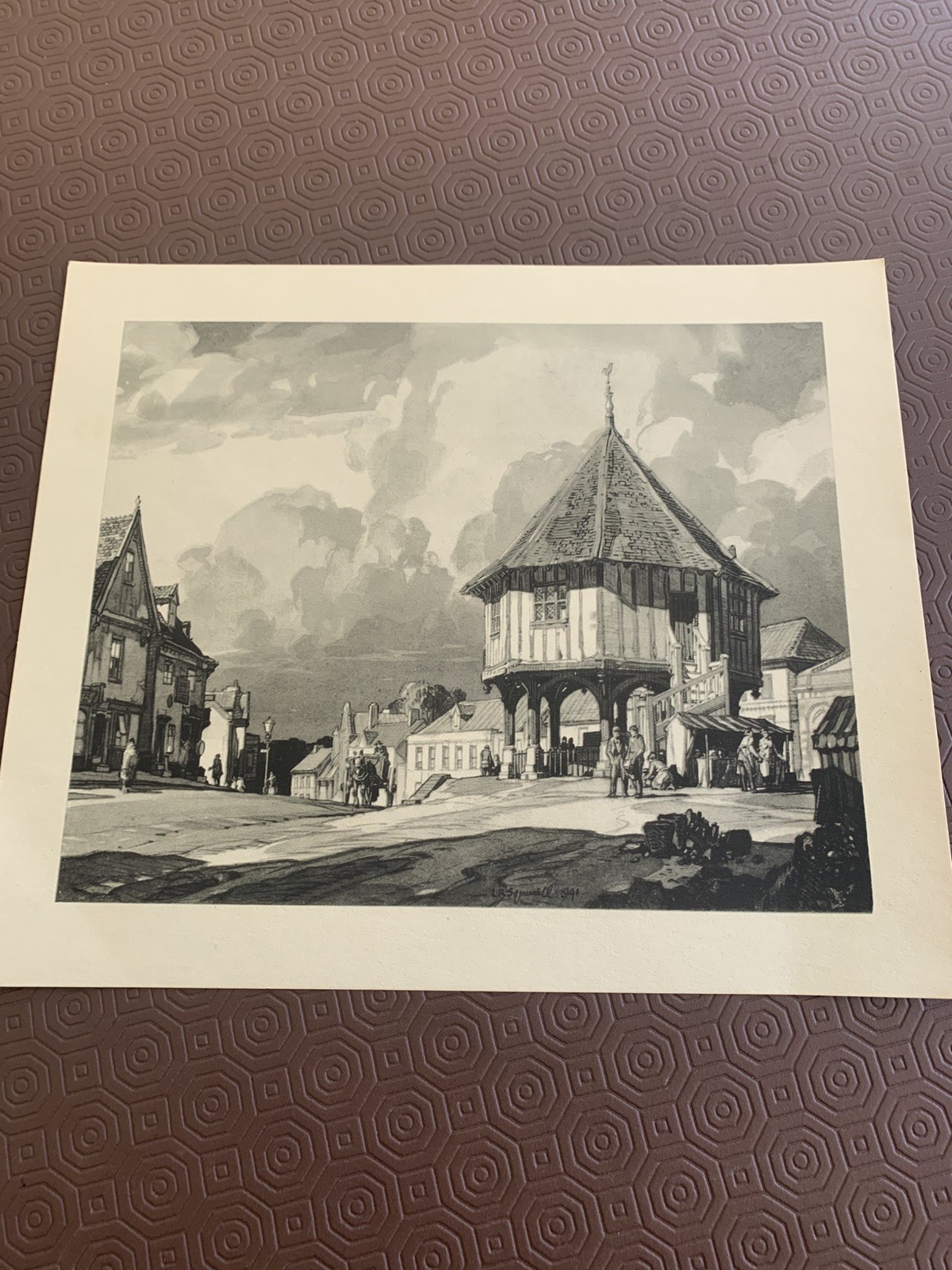L R Squirrel 1941 Vintage Prints Wymondham Market Cross, Norfolk