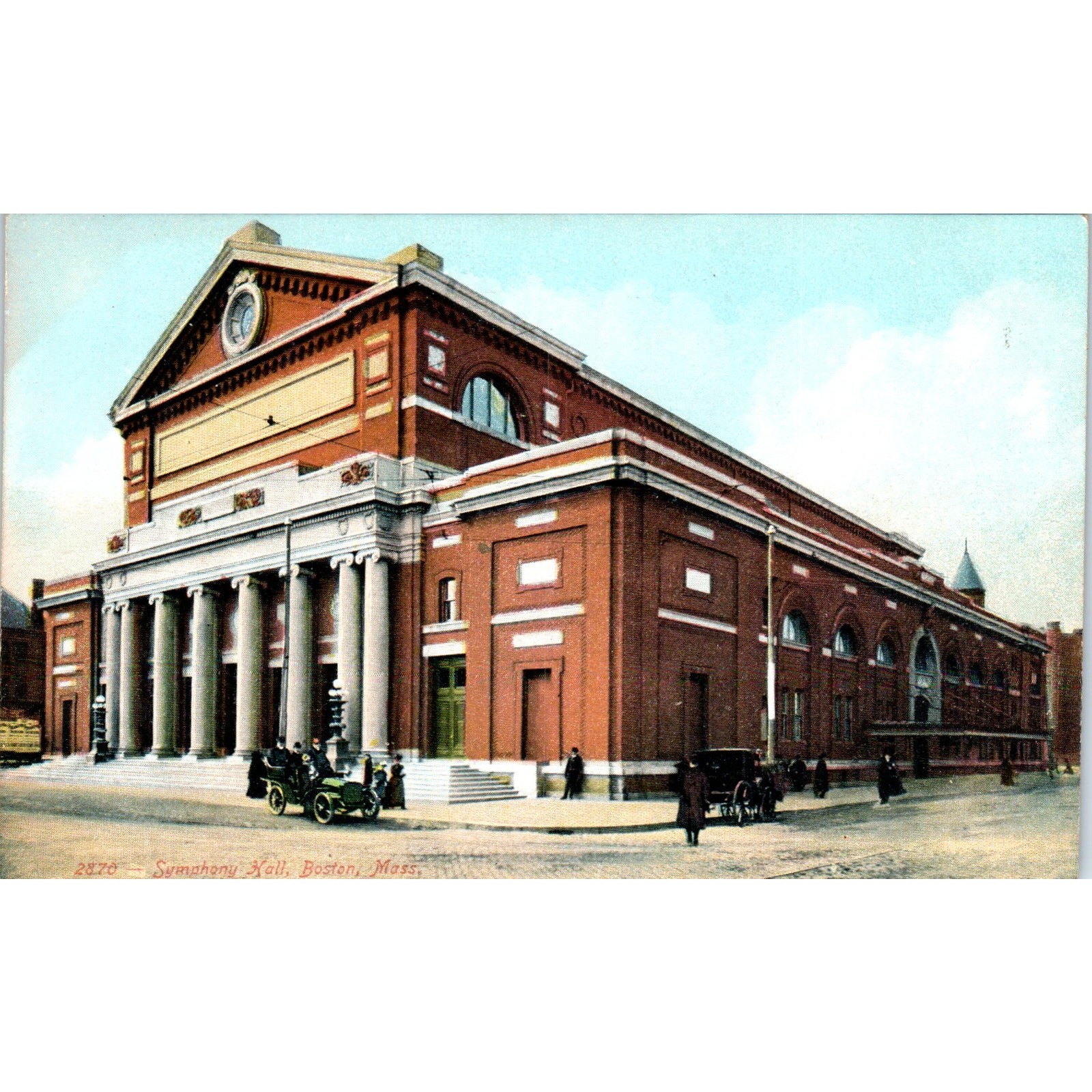 c1910 Symphony Hall Boston MA Original Postcard PC9