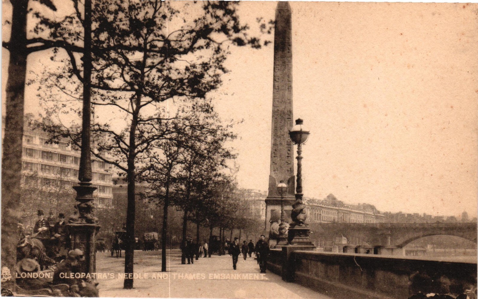Tuck\'s Vintage Postcard London England Cleopatra\'s Needle And Thames Embankment