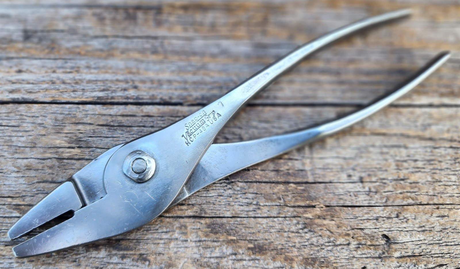 Vintage Snap-On Vacuum Grip Pliers HCP-48A - USA Made Circle Pattern Handle