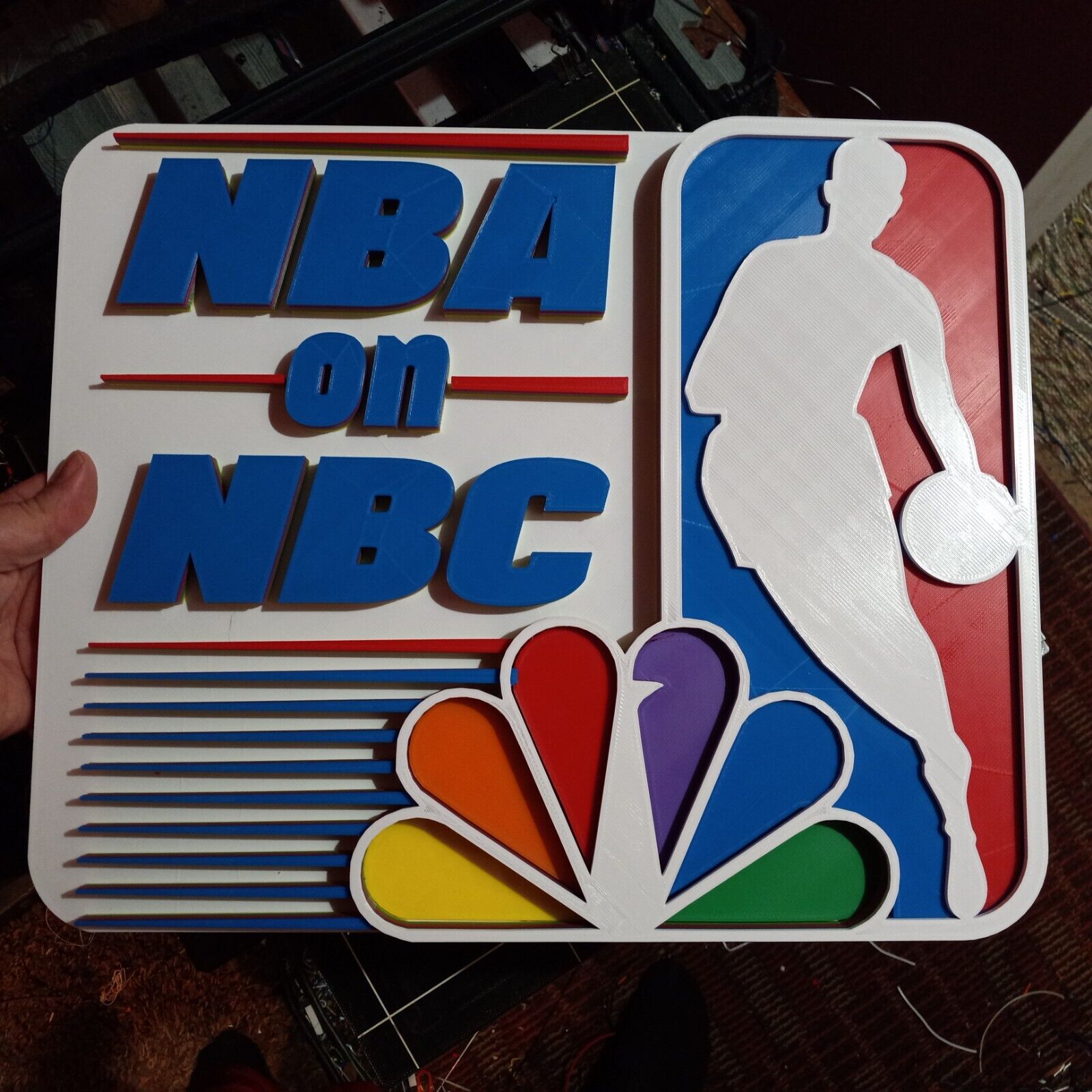 19 Inch NBA on NBC 3D sign  Reproduction 3D Printed Sign Man Cave Collectors