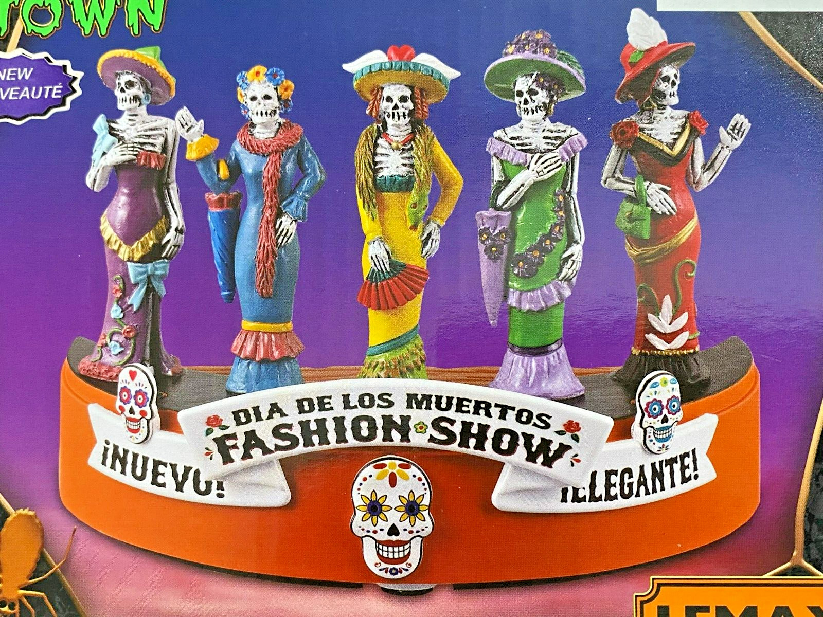 NEW LEMAX SPOOKY TOWN LA CATRINAS FASHION SHOW TABLE ACCENT 
