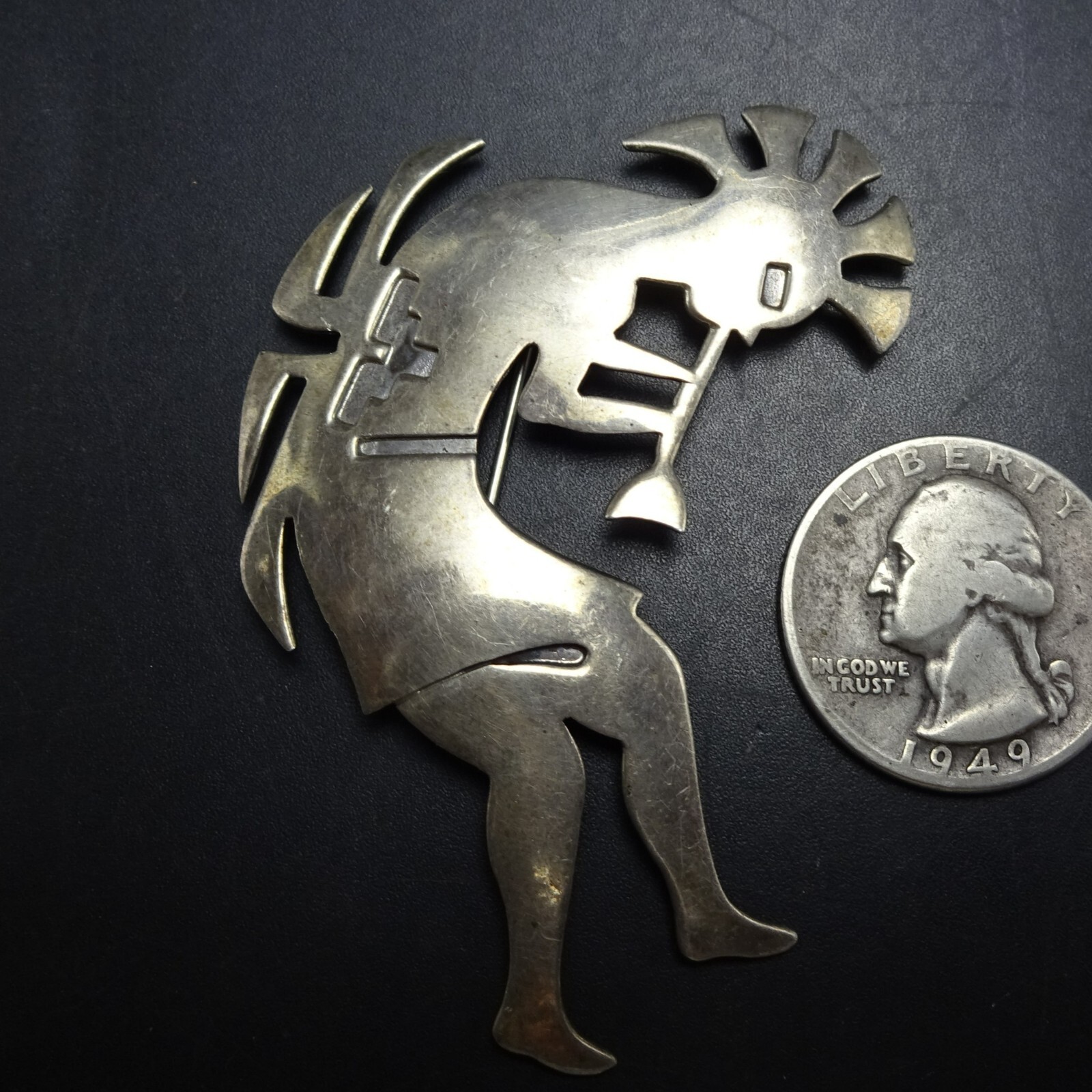 Vintage NAKAI NAVAJO Sterling Silver KOKOPELLI PIN/BROOCH Flute Player Vintage NAKAI NAVAJO Sterling Silver KOKOPELLI PIN/BROOCH Flute Player