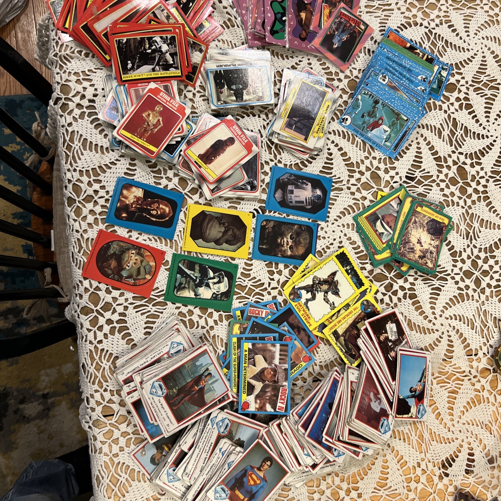 1980’s Topps Star Wars Vintage Trading Card Lot Superman E.T. Rocky Others