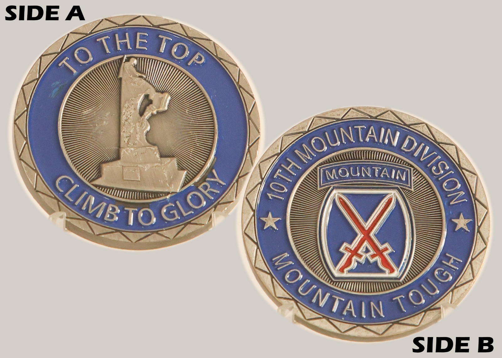 10th Mountain Division Climb to Glory Mountain Tough Challenge Coin  1#20