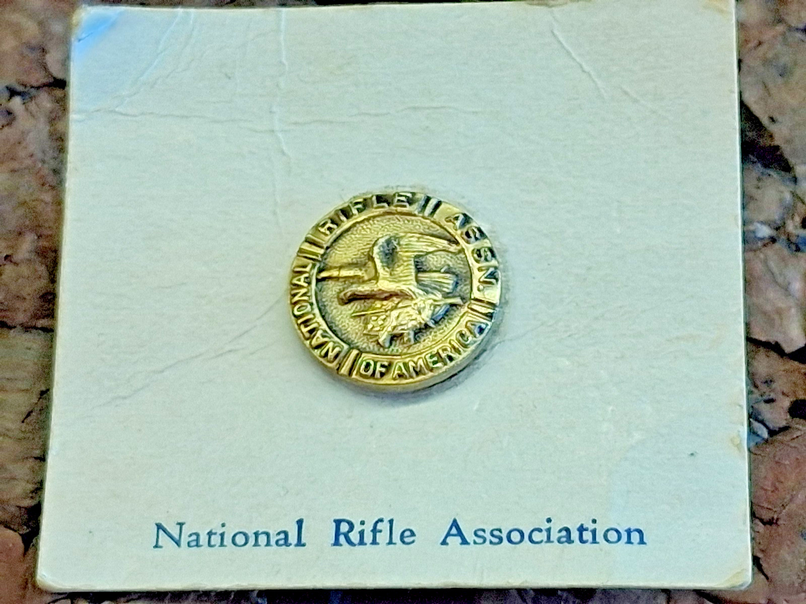 Vintage NRA National Rifle Association of America Brass screw back lapel pin