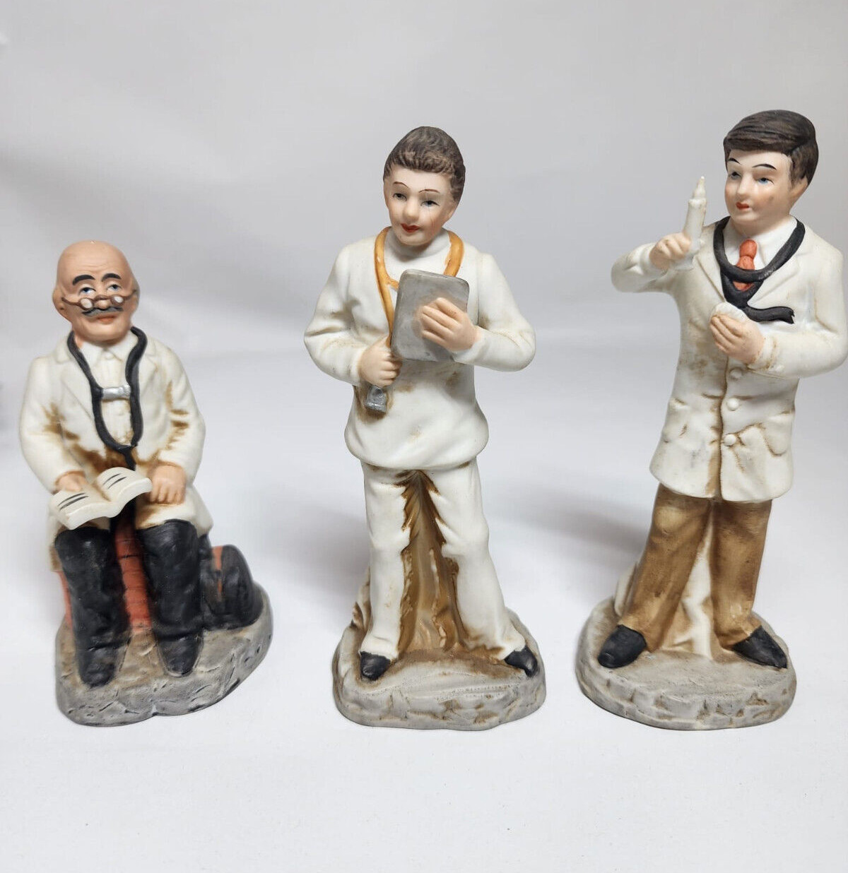 Vintage Dresden Lace Porcelain Miniature doctors