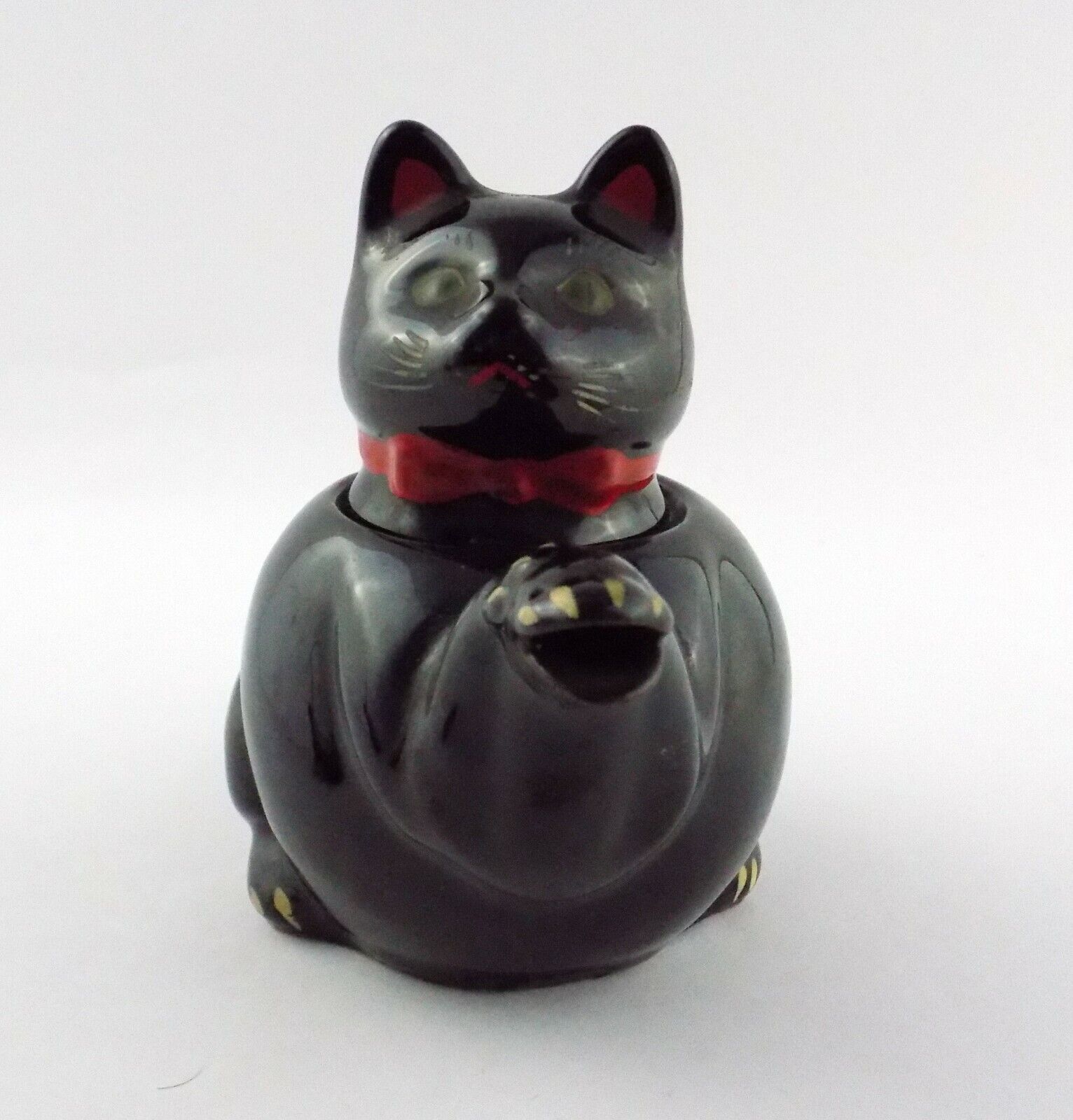 Vintage Ceramic Black Cat Redware Mini Teapot Shafford Pottery 40s Japan 4.75 In
