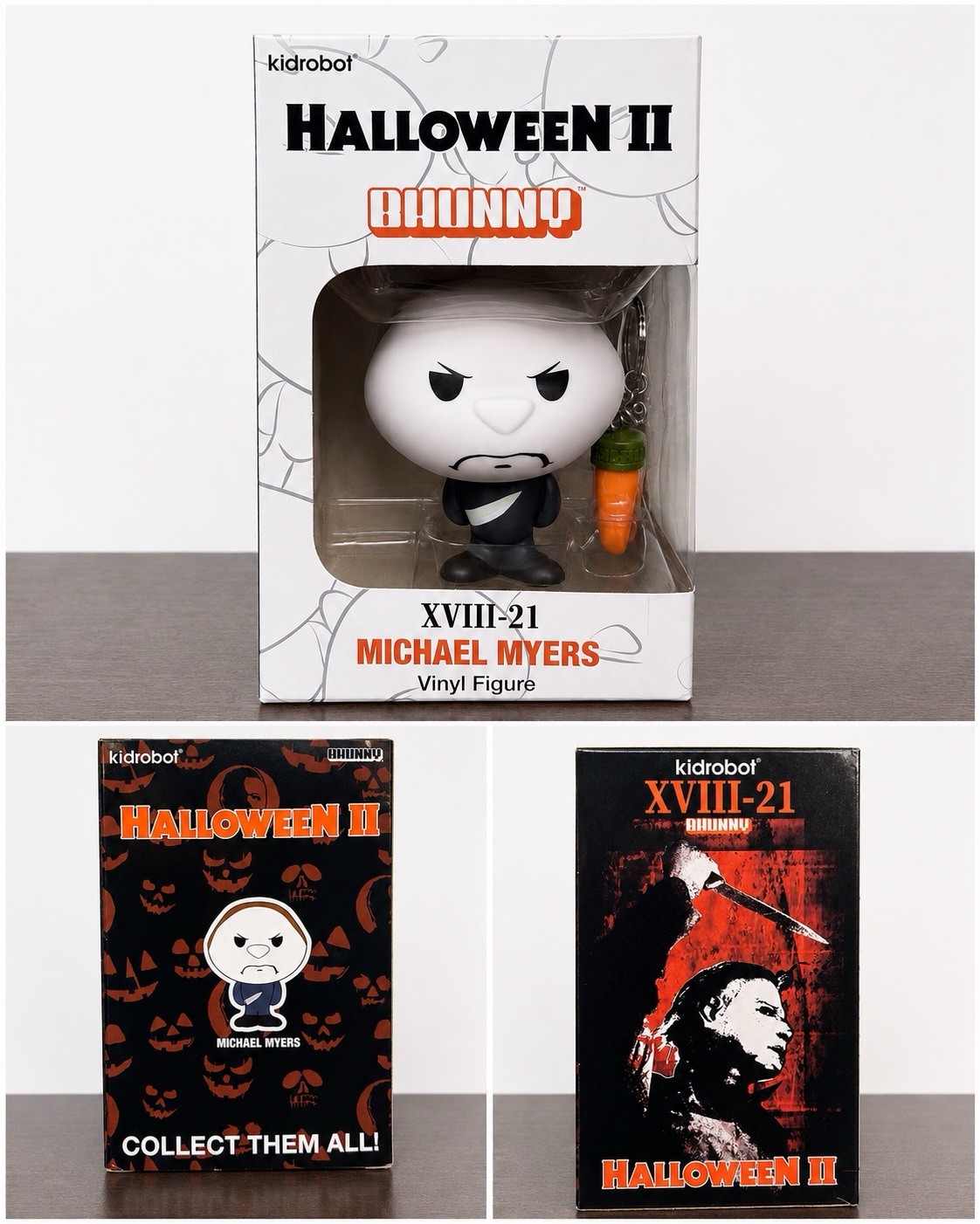 Kidrobot Halloween II Michael Myers Bhunny Vinyl Figure XVIII 21 With Keychain