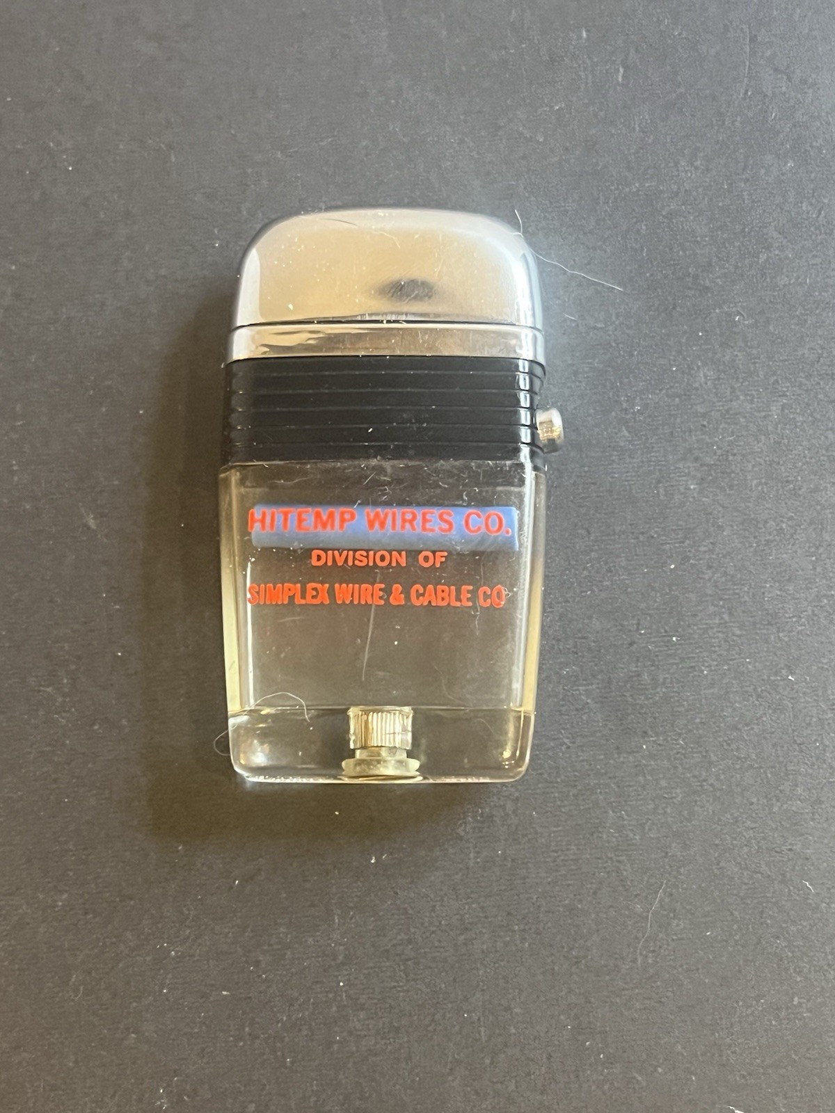 Vintage Scripto VU Lighter ~ Simplex Wire Hitemp Wires Co. Advertising
