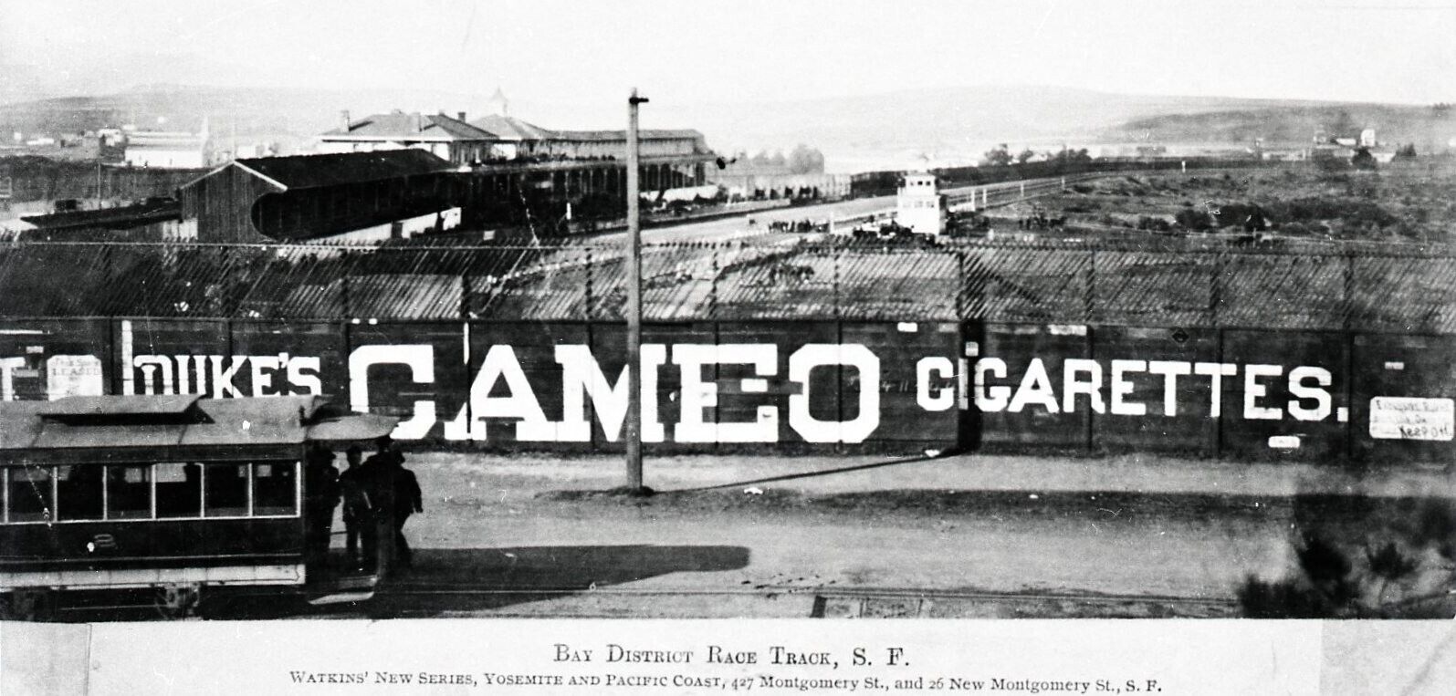 c.1880 SAN FRANCISCO BAY DISTRICT RACE TRACK w/FULTON STREET CABLE CAR~NEGATIVE