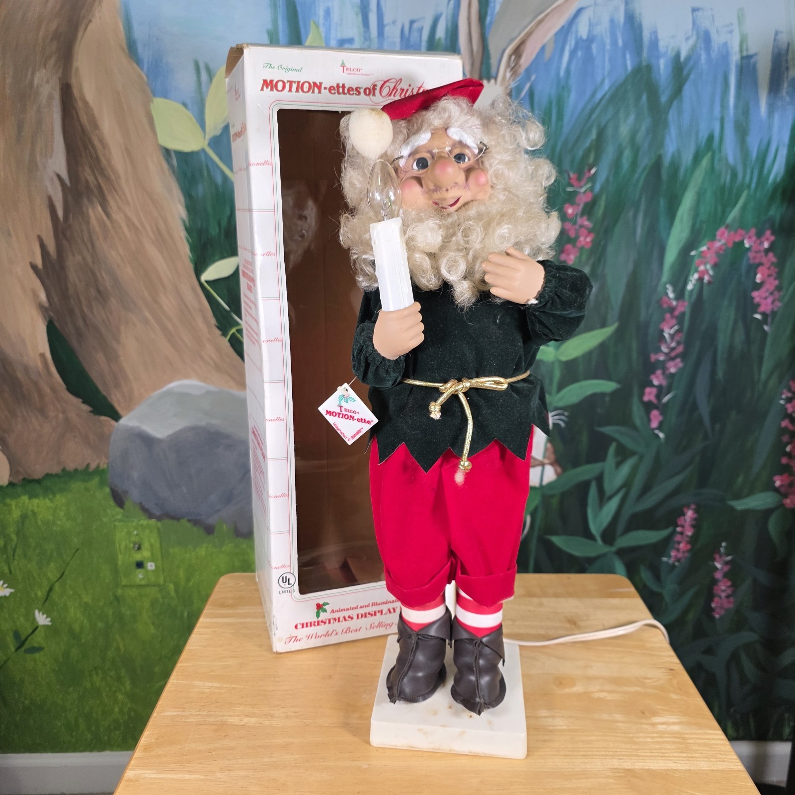 Vintage Telco MOTION-ettes of Christmas Animated Santa Elf Light in Box Vintage Telco MOTION-ettes of Christmas Animated Santa Elf Light in Box