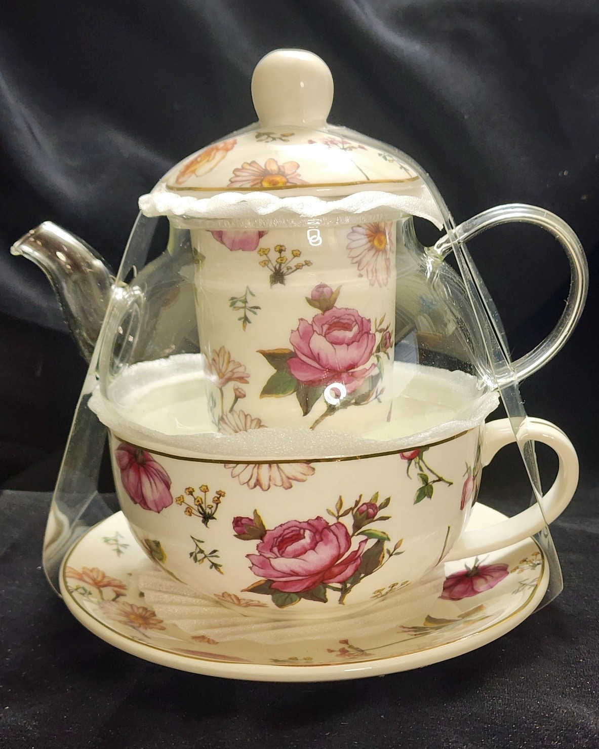 Grace Teaware Tea For One 5 pc Set Bees Roses Butterflies Infuser CHOICE NEW
