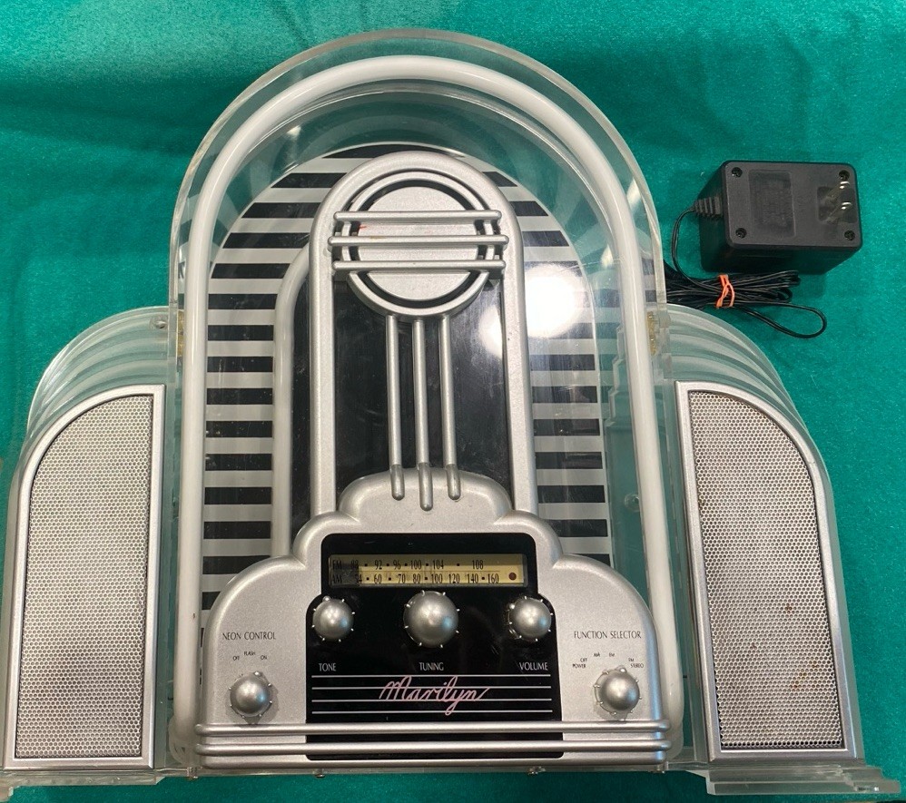 MARILYN NEON RADIO BY CICENA JUKEBOX 1988 AM FM DECO STYLE ADAPTOR ANTENA RARE MARILYN NEON RADIO BY CICENA JUKEBOX 1988 AM FM DECO STYLE ADAPTOR ANTENA RARE