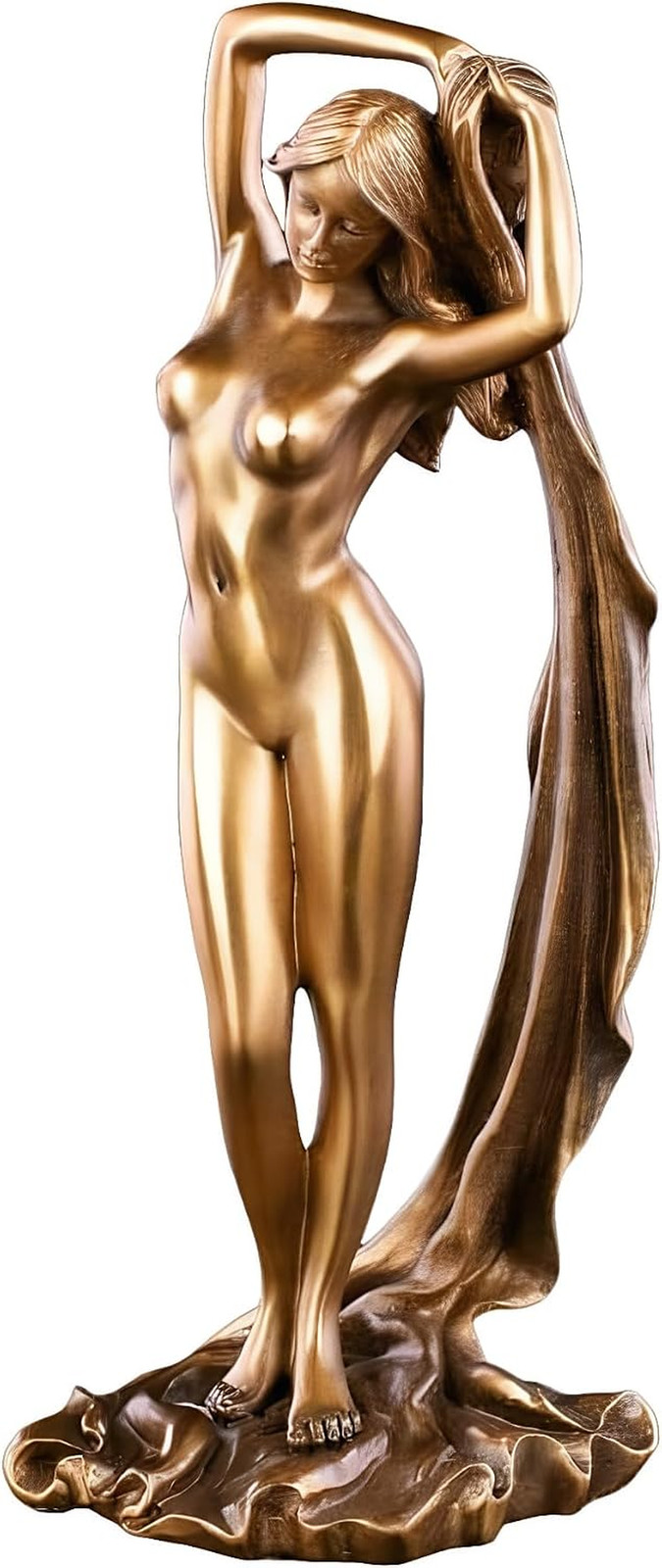 Elegant Gold Finish Goddess Statue, Yoga Statue Decor for Women Elegant Gold Finish Goddess Statue, Yoga Statue Decor for Women
