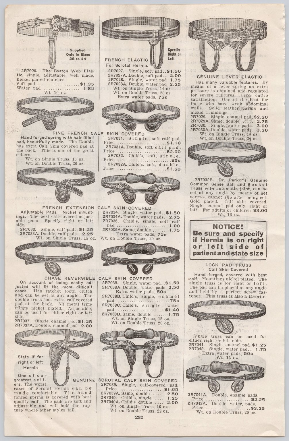 Antique Medical Trusses & Supporters Frank S. Betz Catalog Page 1910s Ephemera