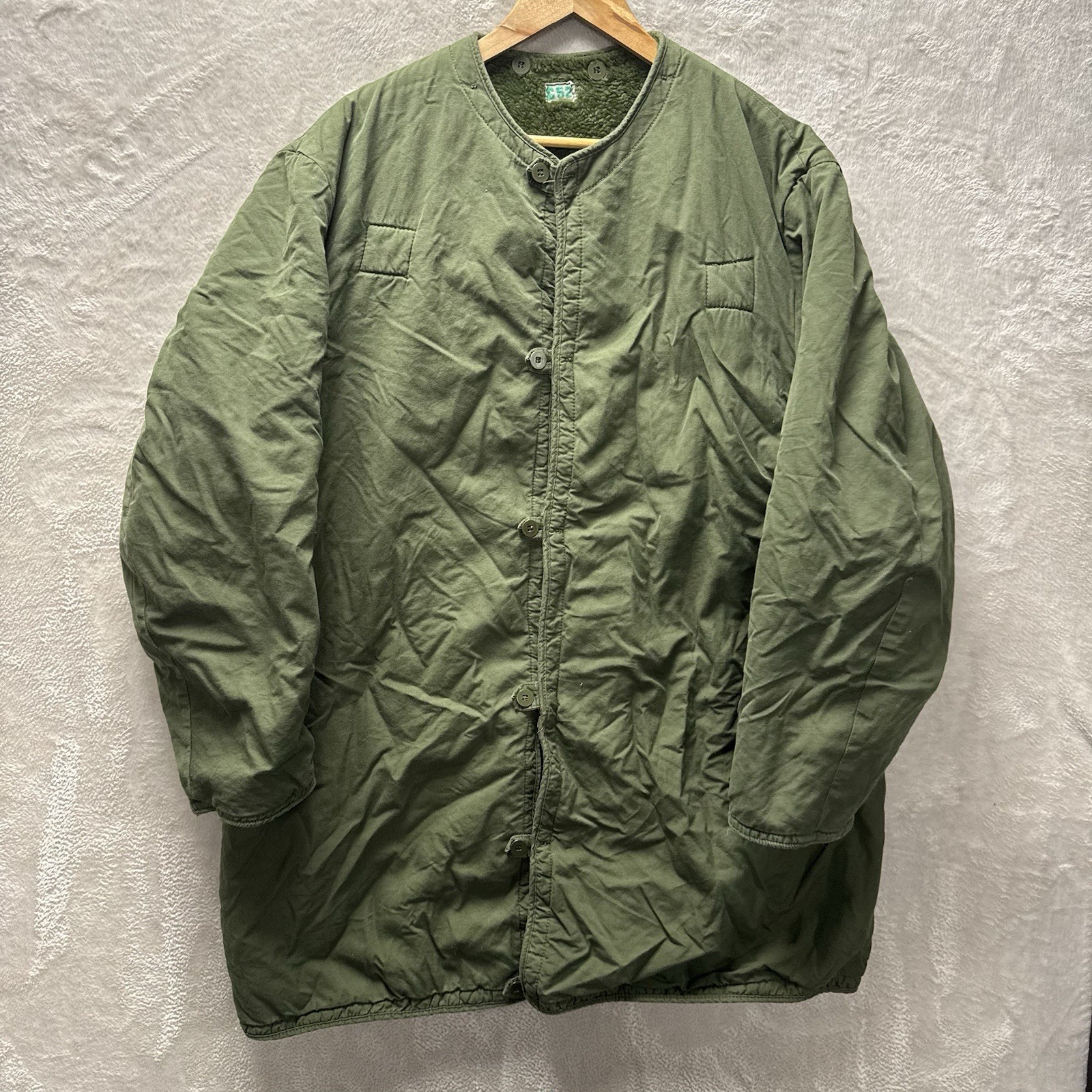 VTG 60s Swedish Army Military Green Jacket Insulated Liner Olive C52 Button M59
