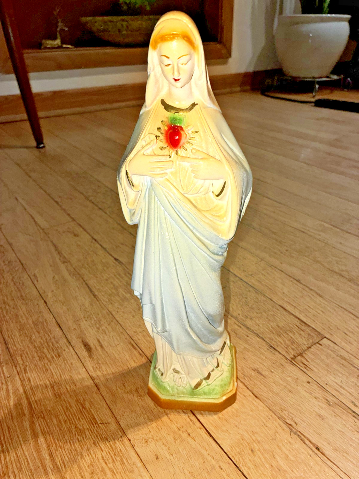 Vintage Mother Mary Statue Chalkware 12