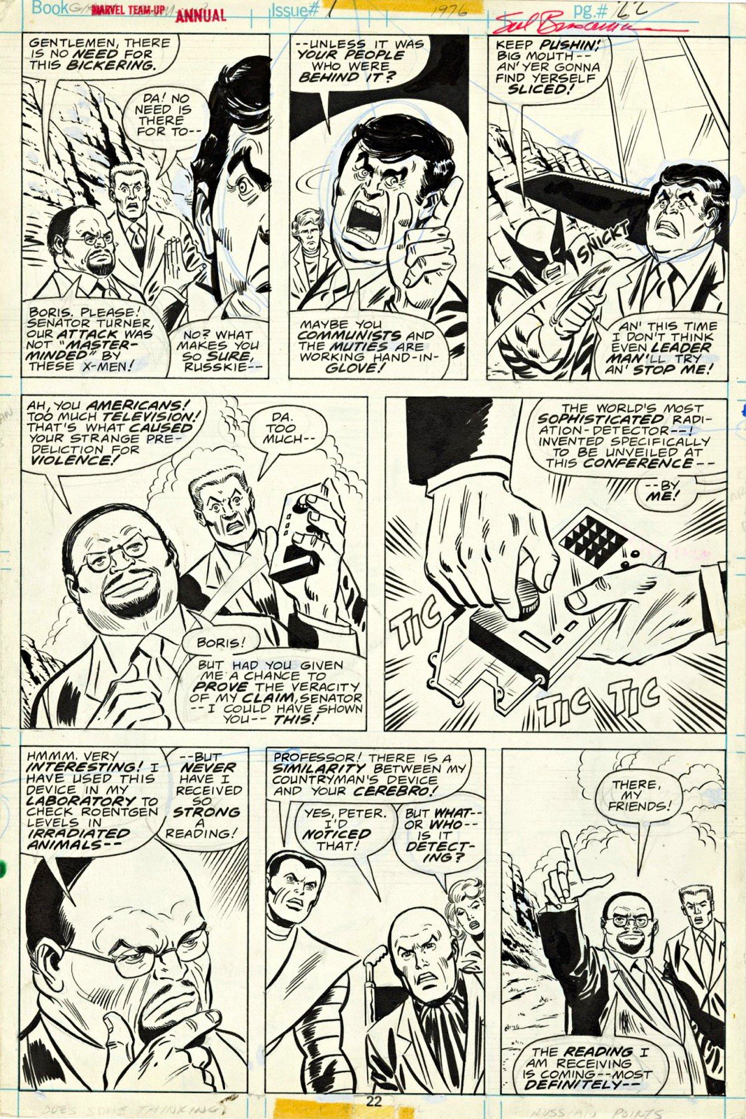 Original Comic Art - Marvel Team Up Annual 1 pg 22 1976 Sal Buscema art