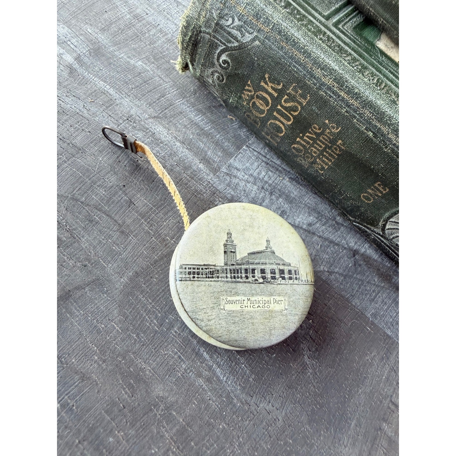 Vintage Chicago Municipal Pier Souvenir Tape Measure 1917 Navy Pier P.N. Co.