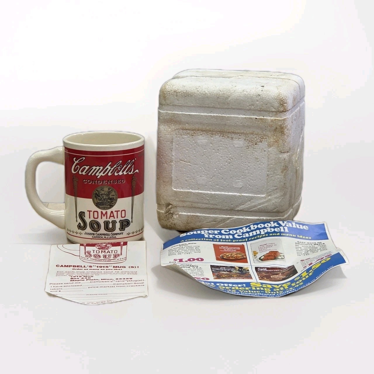 CAMPBELL\'S Tomato Soup 8 Oz CERAMIC Coffee Mug USA SET OF 4 VTG