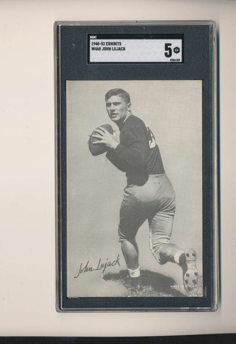 1948 exhibits w468 John Lujack Chicago Bears card SGC 5 ex