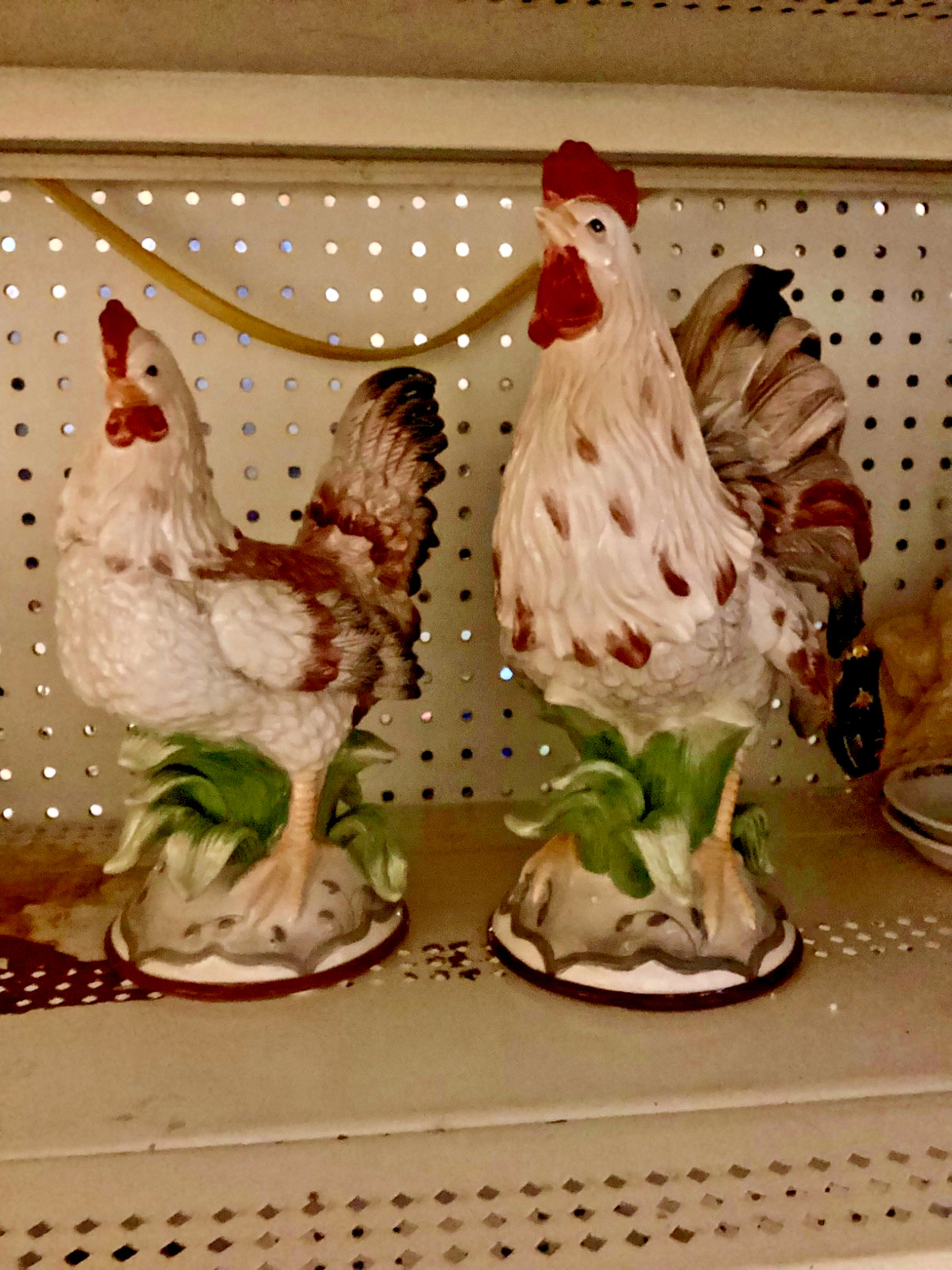 vintage retired rare Fitz & Floyd Farmstead home rooster and hen set rare 