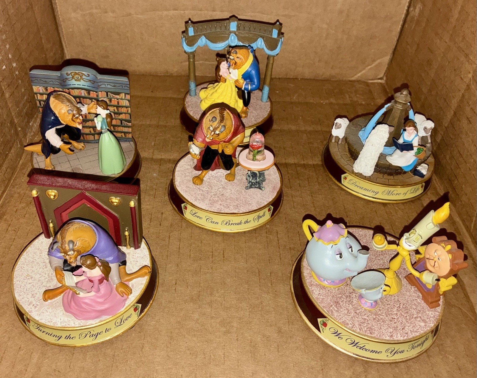Disney Beauty And The Beast Hawthorne Village Power Of True Love Complete Set 6⁠