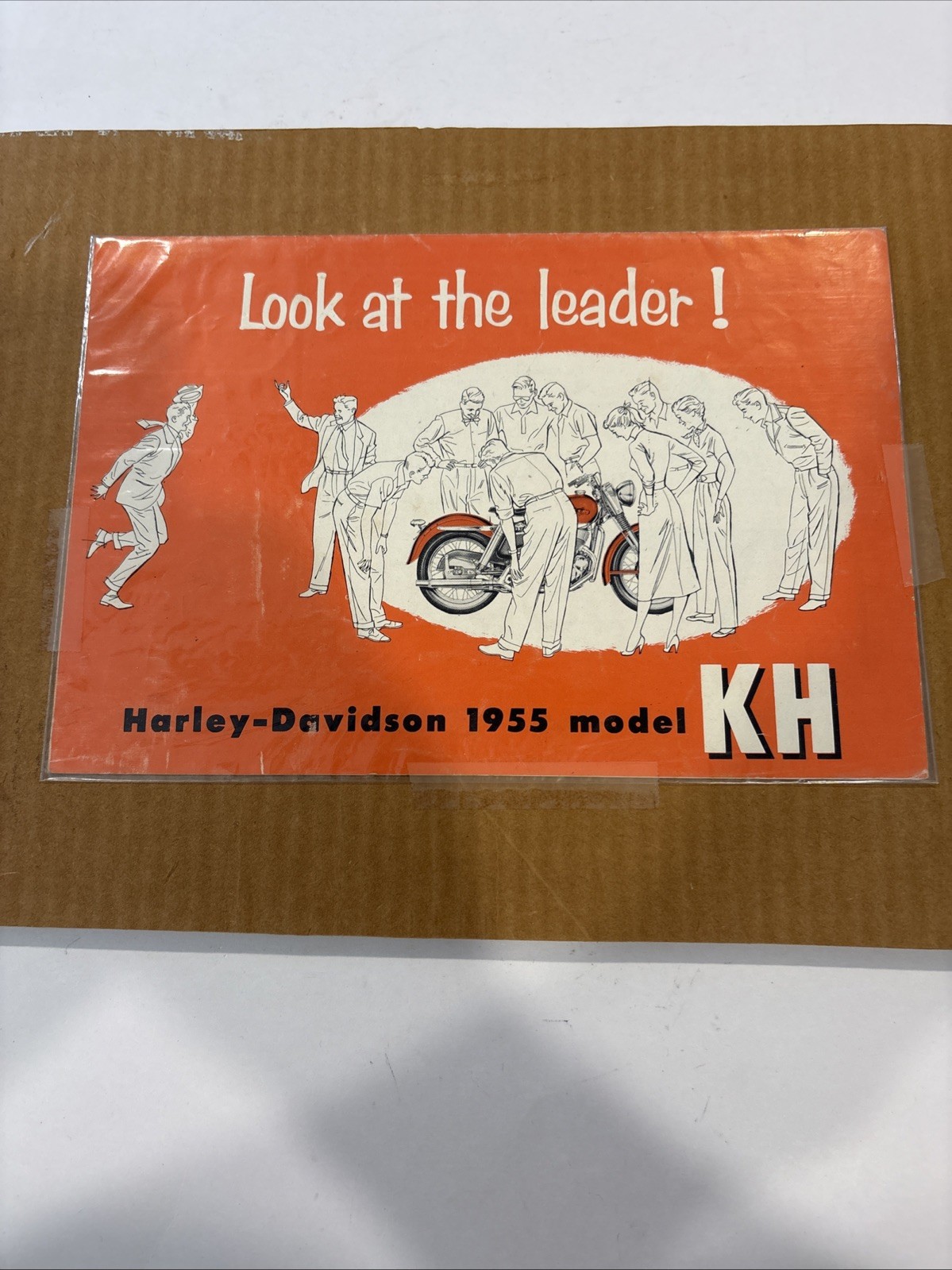 1955 Harley Davidson Model KH Advertising Poster Paper HD Art Motorcycle Vintage 1955 Harley Davidson Model KH Advertising Poster Paper HD Art Motorcycle Vintage
