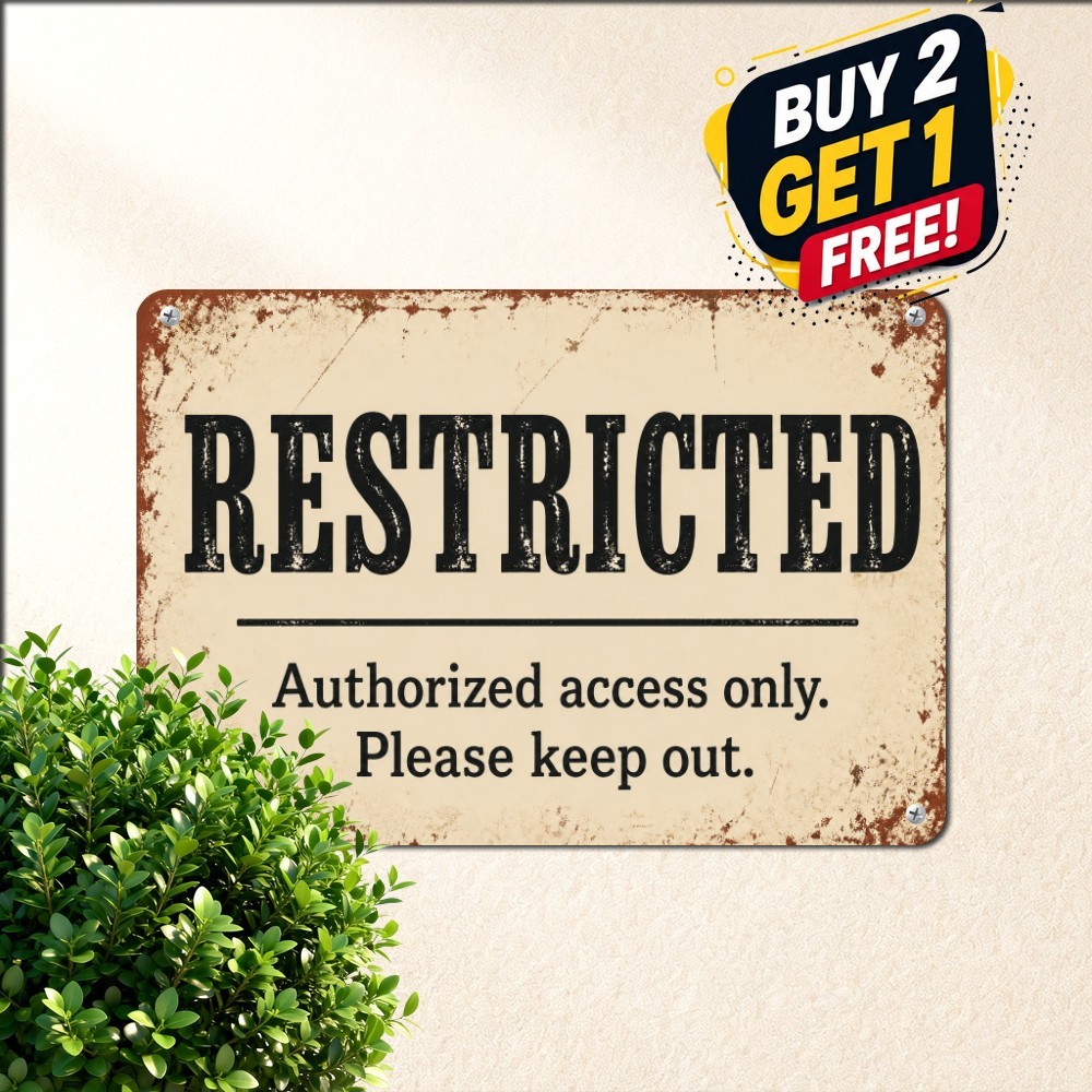 Private Residence Do Not Enter Sign Distressed Metal Plaque Wall Decor