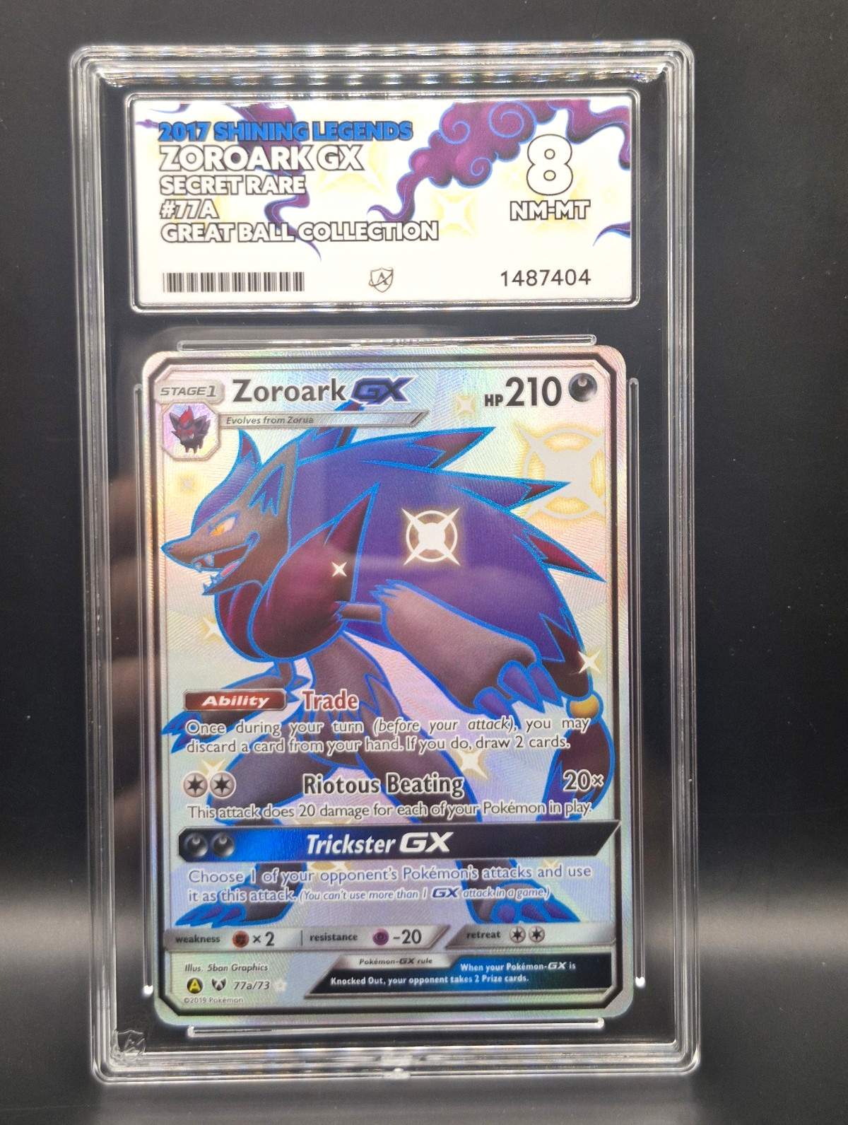 Zoroark GX Shining Legends 77a/73 Secret Rare Holo - English Ace 8 #1487404 Zoroark GX Shining Legends 77a/73 Secret Rare Holo - English Ace 8 #1487404