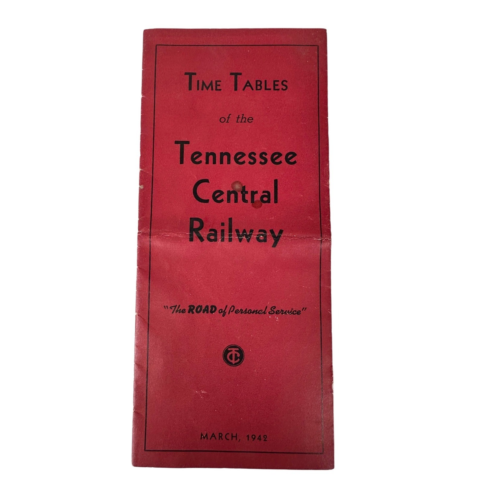 Vintage March 1942 Tennessee Central Railway Time Tables Schedule & Map